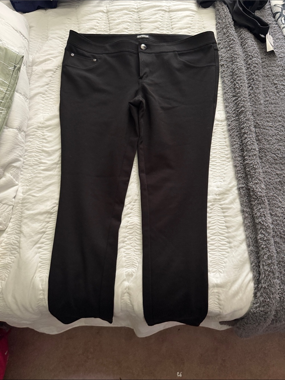 Express Black Ponte Kick-Flare Pants